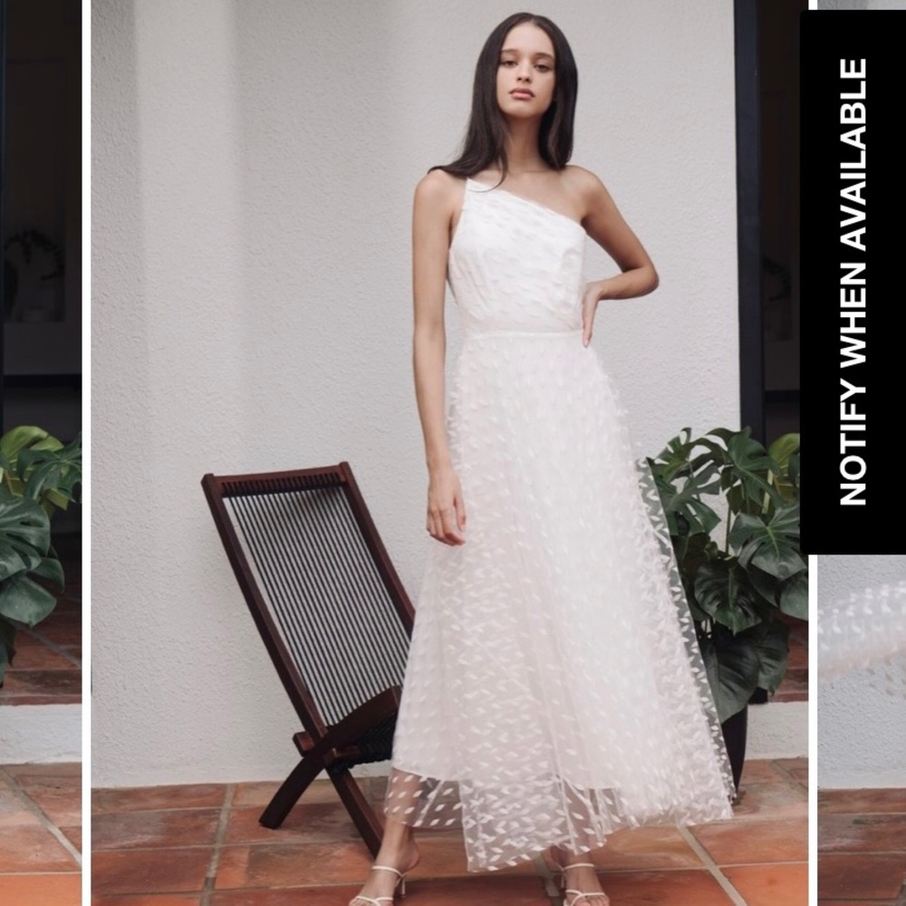 Sau Lee Blanche tulle one shoulder dress NWT